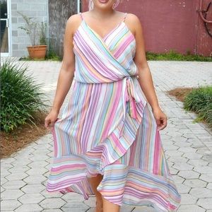 Perfectly Priscilla Pink Striped Sundress, Sz 1x